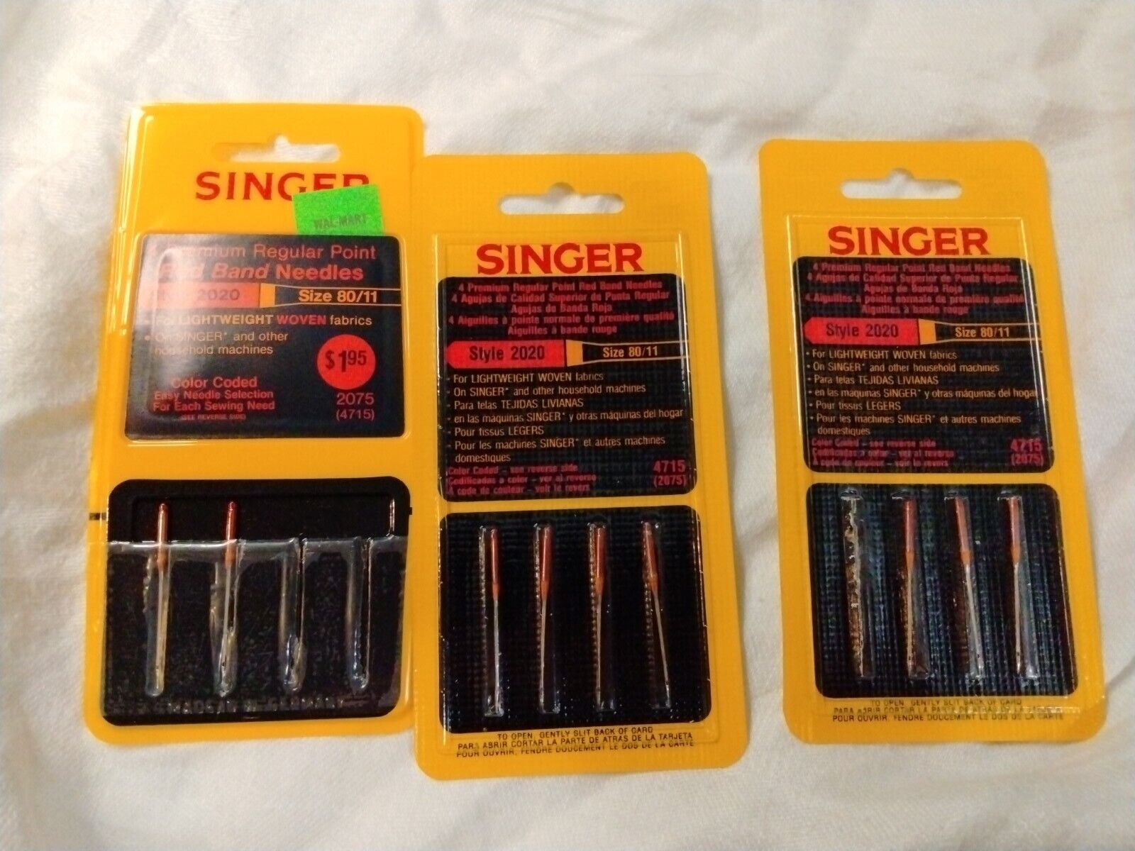 Singer Machine Needles Style 2020 4 Premium Red Band Size 11/80 # 4715 NEW SINGER 4715
