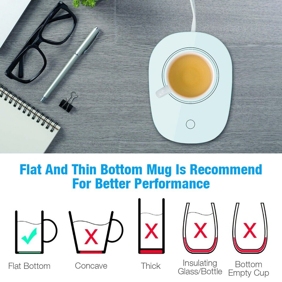 Electric Coffee Mug Warmer Cup Milk Beverage Warmer Plate for Office Home Desk Unbranded A002055 - фотография #5