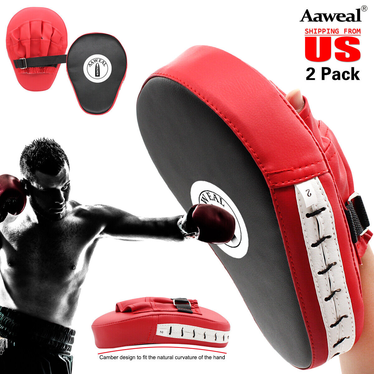 Aaweal Boxing Pads Focus Mitts Curved MMA Training Muay Thai Pad Punching Gloves Aaweal Does Not Apply