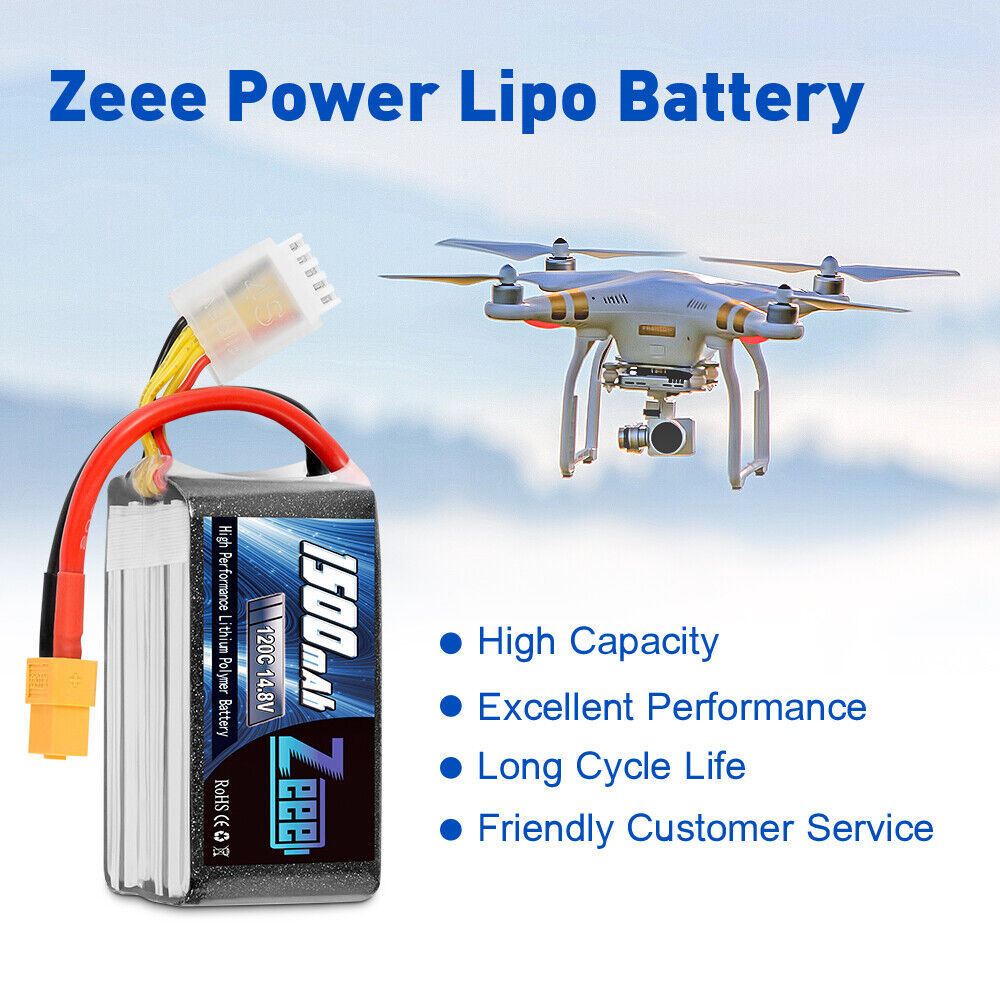 2x Zeee 4S Graphene LiPo Battery 1500mAh 120C 14.8V XT60 for RC FPV Quad Drone  ZEEE Does Not Apply - фотография #6