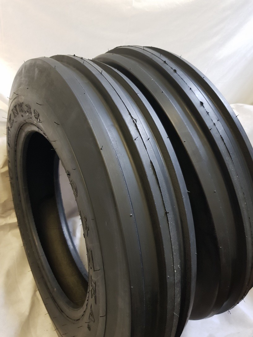 (2 TIRES + 2 TUBES) 6.50-16 8 PLY KNK35 3-Rib Farm Tractor Tires W/Tube 6.50x16 Road Warrior 650168F2W1573T - фотография #2