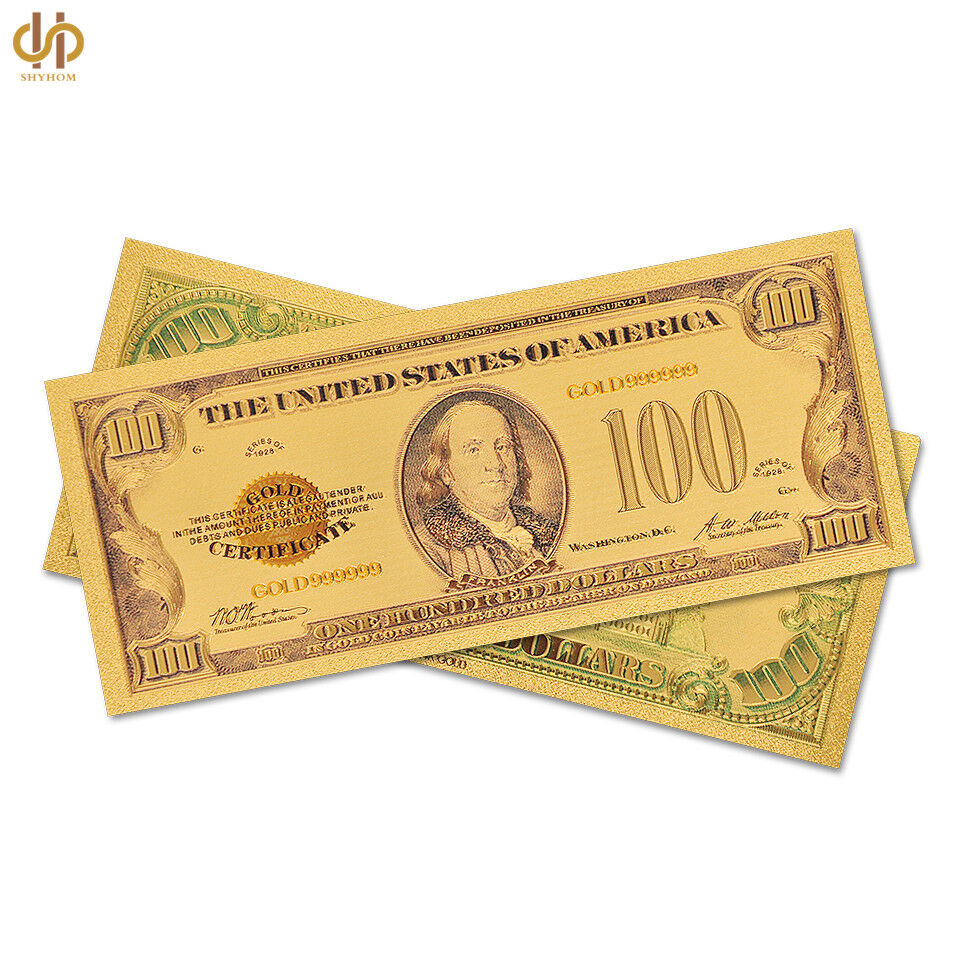 10PCS 1928 US 100 Dollar Bill Colored Gold Banknote Collection Dollar Bill  Без бренда - фотография #4