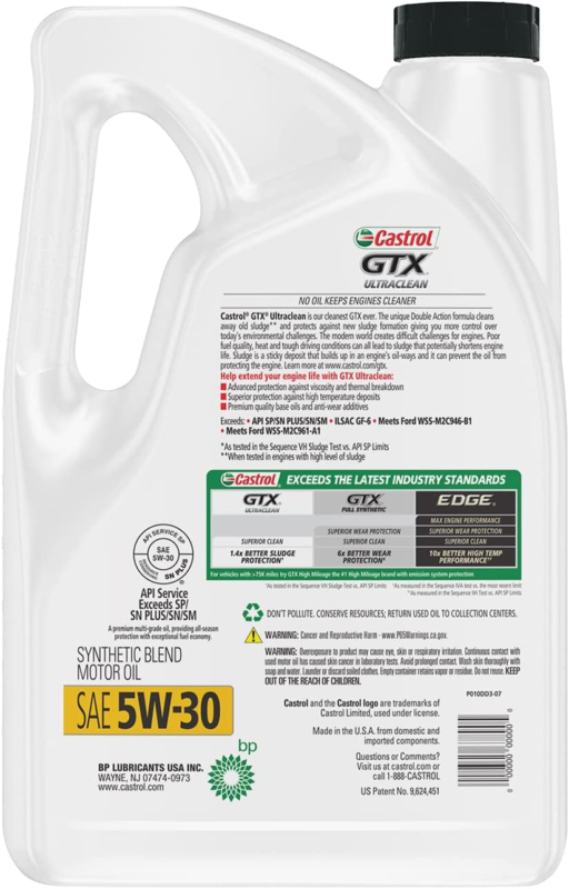 GTX Ultraclean 5W-30 Synthetic Blend Motor Oil, 5 Quarts Does not apply 03096 - фотография #2