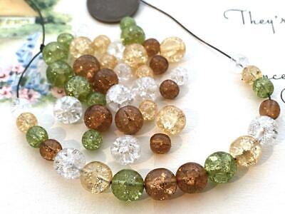 Vintage Translucent Crackle Glass Beads Mix 32 Без бренда