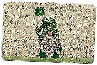  St Patricks Day Door Mat Green Gnome Lucky Sharmrock Rug Farmhouse Kitchen  Does not apply Does Not Apply