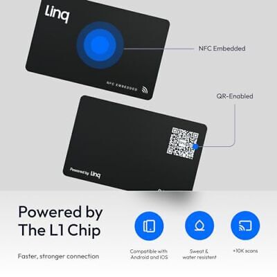 Digital Business Card - Smart NFC Contact and Networking Card Matte Black Linq Does not apply - фотография #2