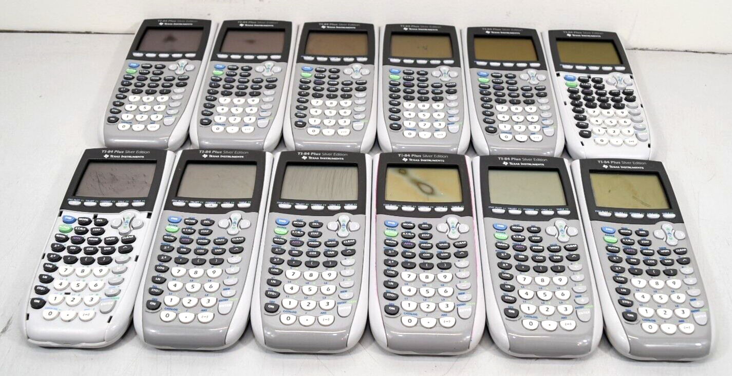 Lot Of 12 - Texas Instruments TI-84 Plus Silver Edition Calculators *FOR PARTS* Texas Instruments TI-84