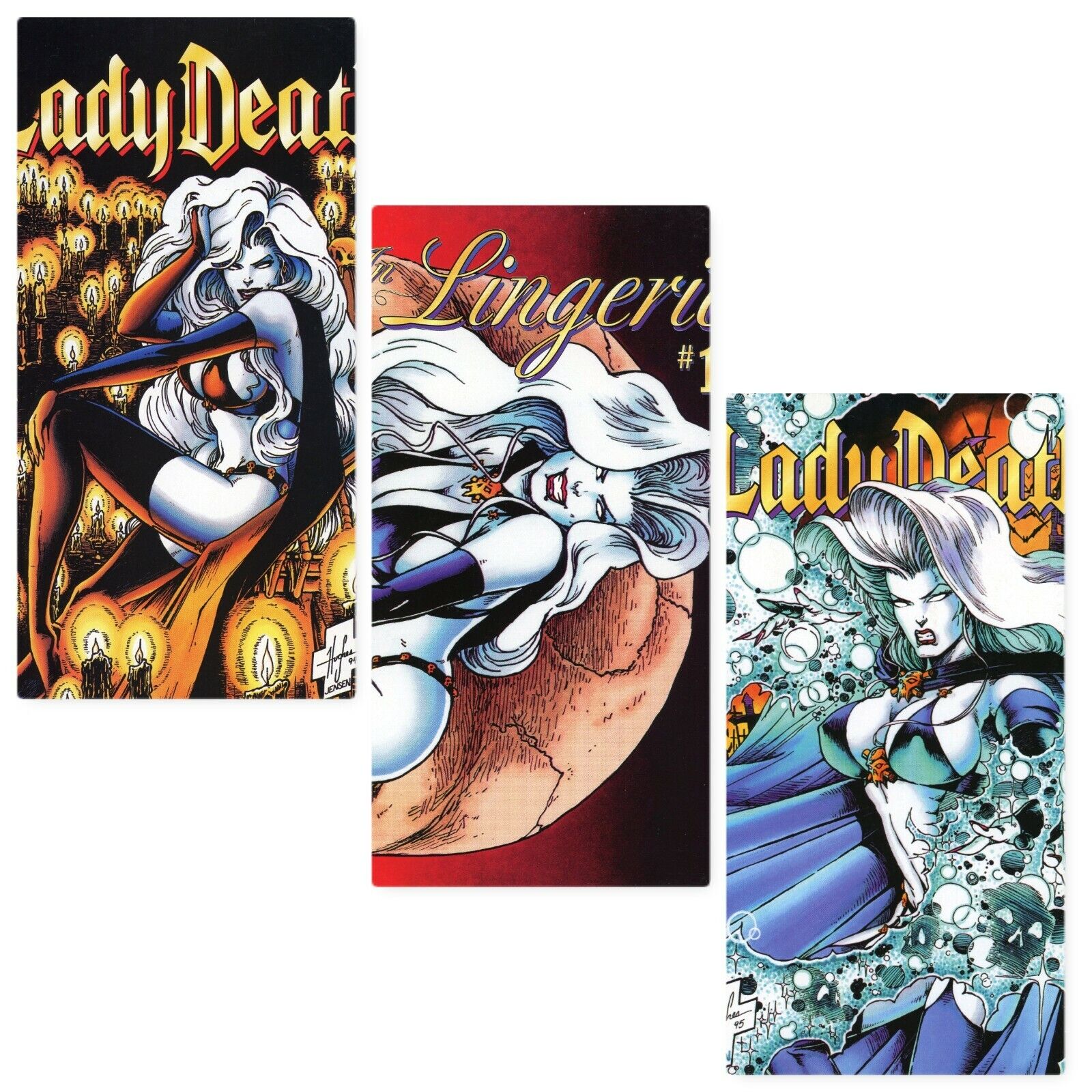 LADY DEATH Comic Book Mixed Lot of 3 issues Chaos Comics 1995 Без бренда
