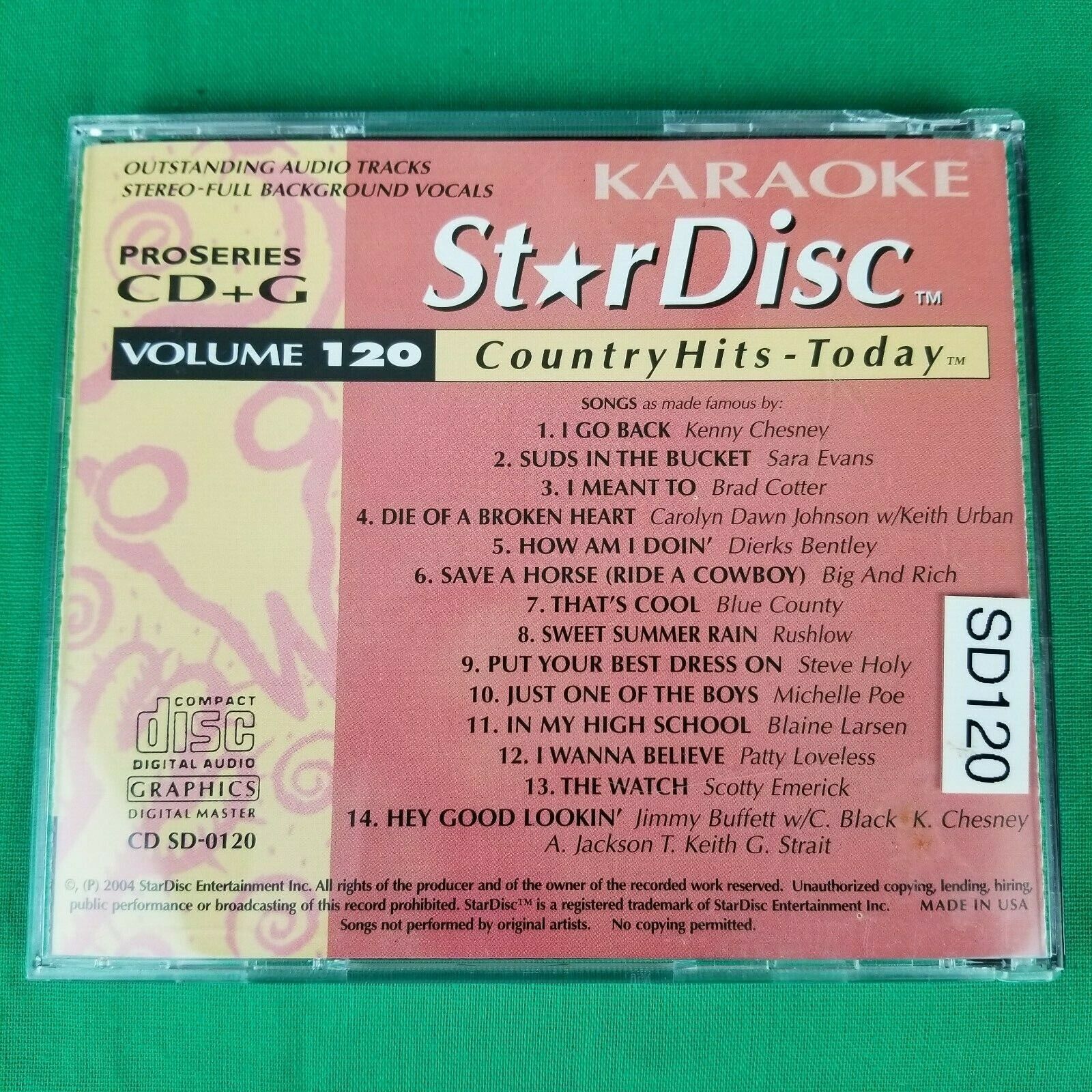 Pre-Owned Lot of 2 StarDisc Karaoke Country Classics CD+G Volume 120 & 124 Star Disc - фотография #3