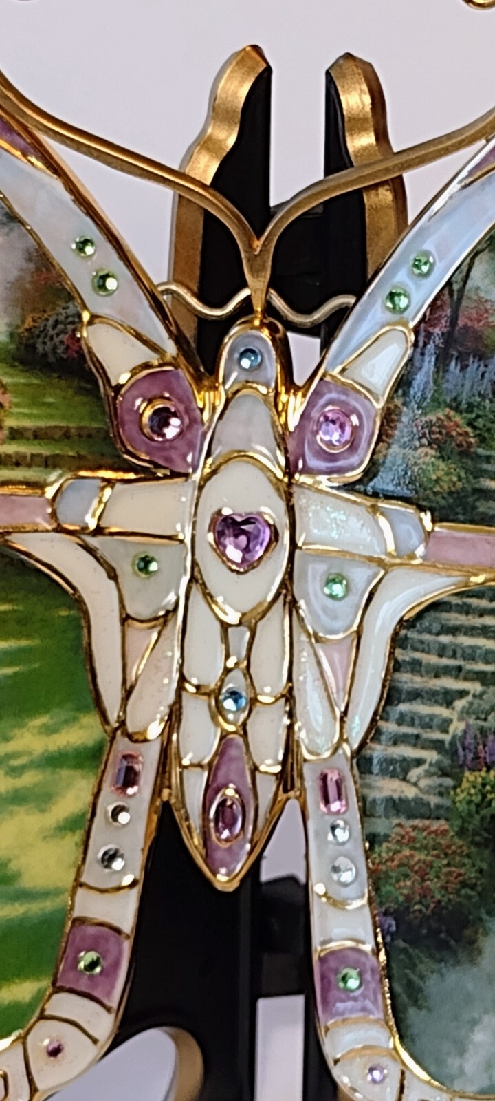 Bradford Xchg. Thomas Kincaid JEWELED BUTTERFLY Wall Art EUC On Wings of Beauty Thomas Kinkade - фотография #20
