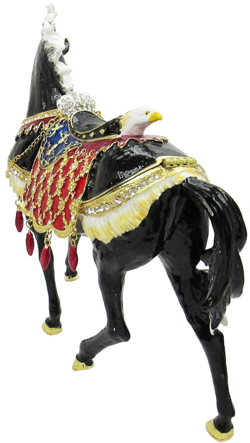 X-Large Horse Jeweled Trinket Box with Austrian Crystals, Black Без бренда - фотография #7