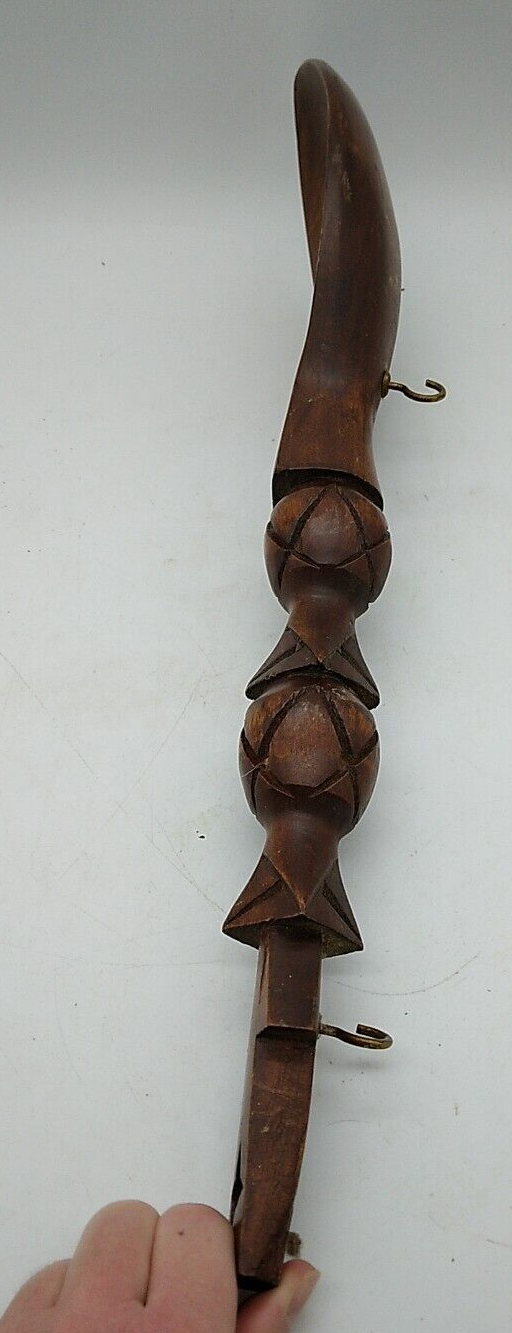 Vintage Large Carved Wooden Fork & Spoon Wall Decor 20 1/2 Inch Wood Tiki Totem Без бренда - фотография #5