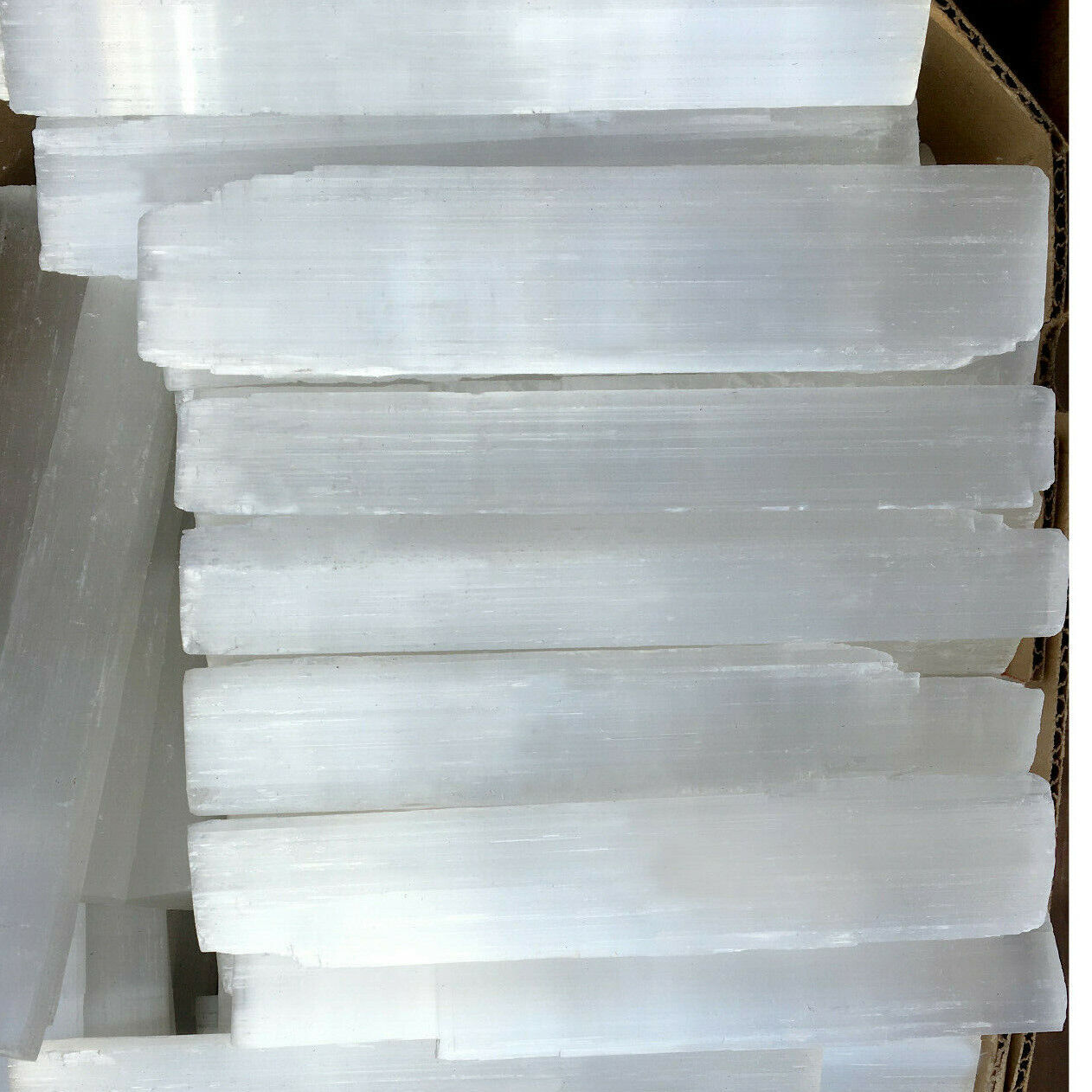 10 " Selenite Logs XL Natural Crystal Sticks Rough Wands BULK 5 lb LOT Wholesale Handmade by mmCrystals