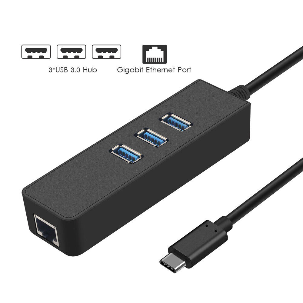 USB-C USB 3.1 Type-C Male to 3-Port USB 3.0 Hub & RJ45 Gigabit Ethernet Adapter Ombar Type-C Adapter - фотография #12