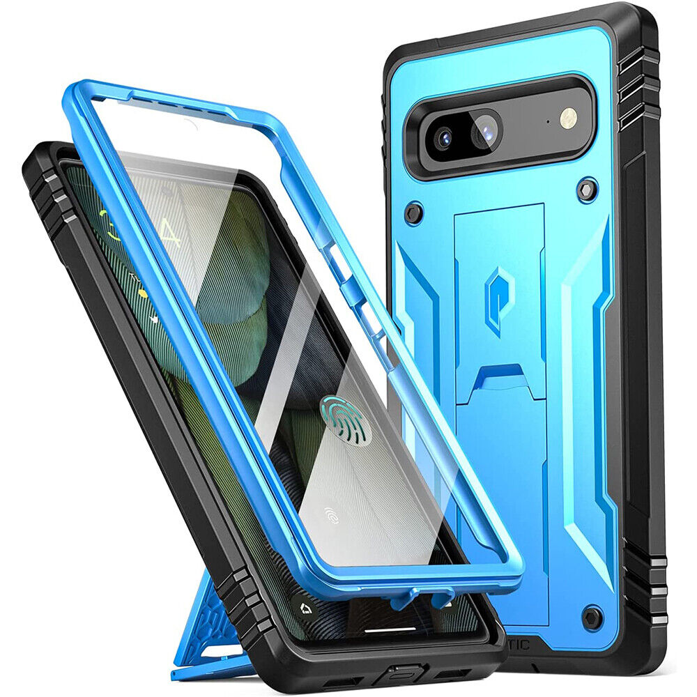 For Google Pixel 7A 5G Case Full Body Cover with Screen Kickstand Light Blue Poetic Does Not Apply - фотография #2