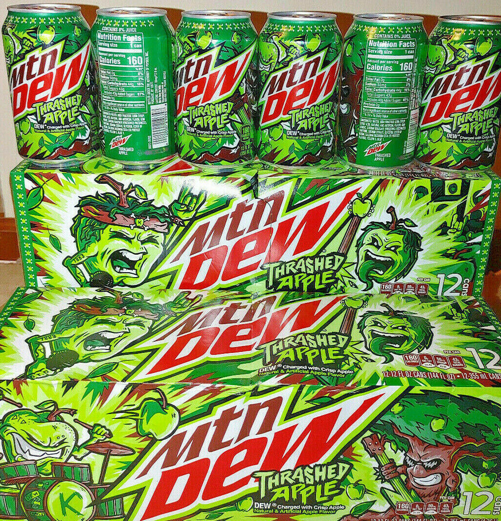 THRASH with NEW Mountain Dew Thrashed Apple. (3 pack of SINGLE CANS) Free Ship! Mountain Dew - фотография #4