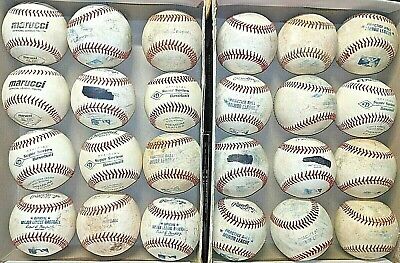 2 dozen used baseballs (all leather, Mostly MLB/MILB baseballs) random