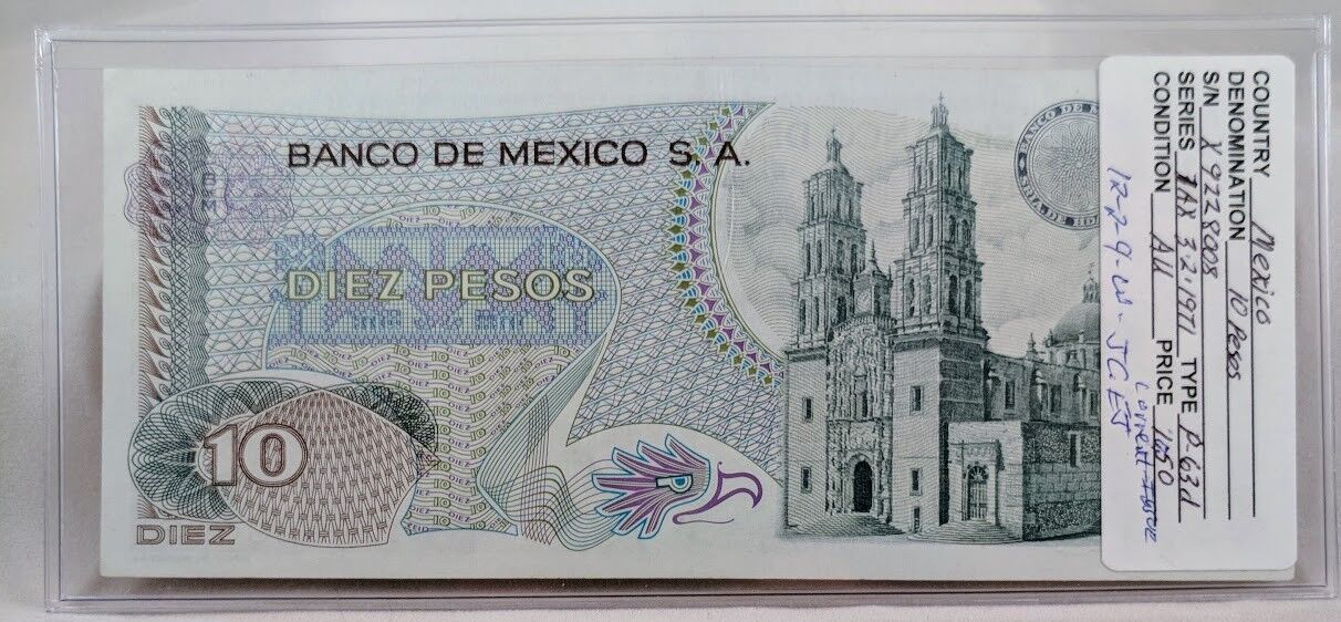 Mexico 10 Pesos 1969-74 Issue Set of 3 Без бренда - фотография #3