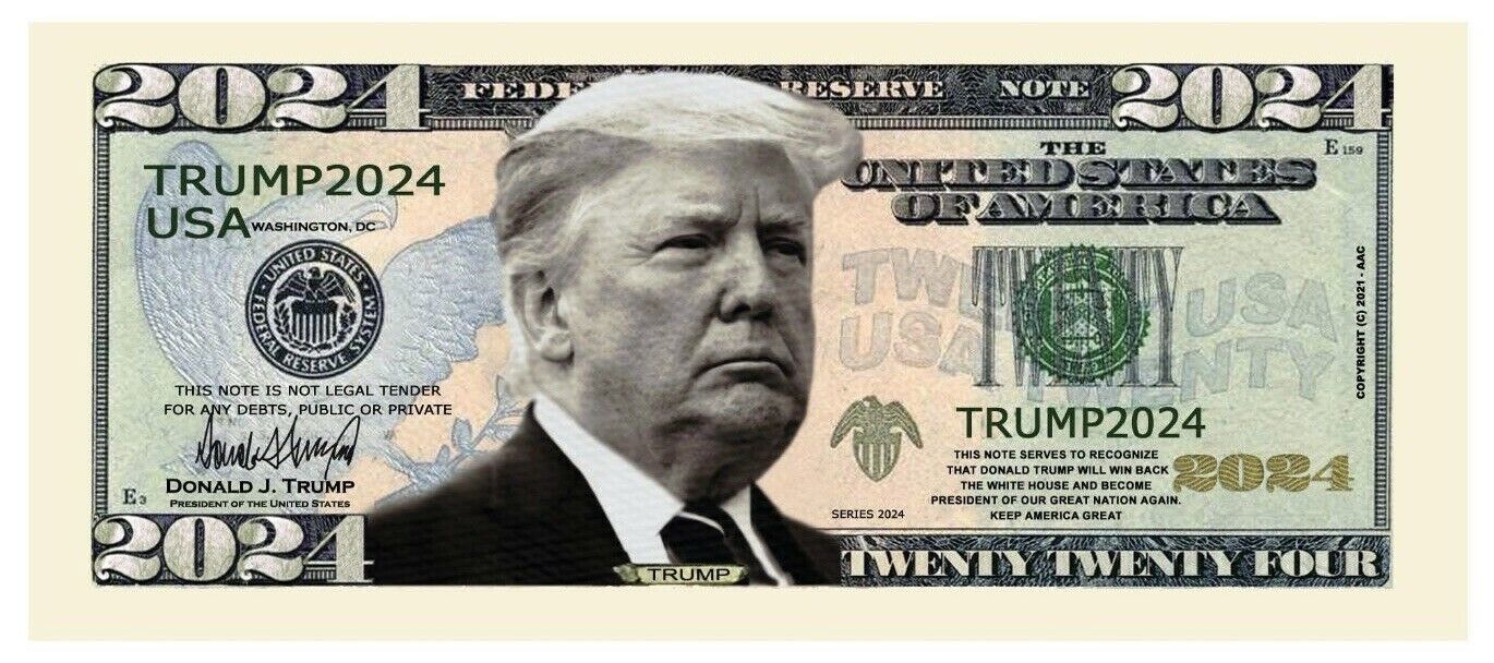 Donald Trump 2024 Collectible Pack of 10 Re-Election Dollar Bills Novelty Money Без бренда - фотография #2
