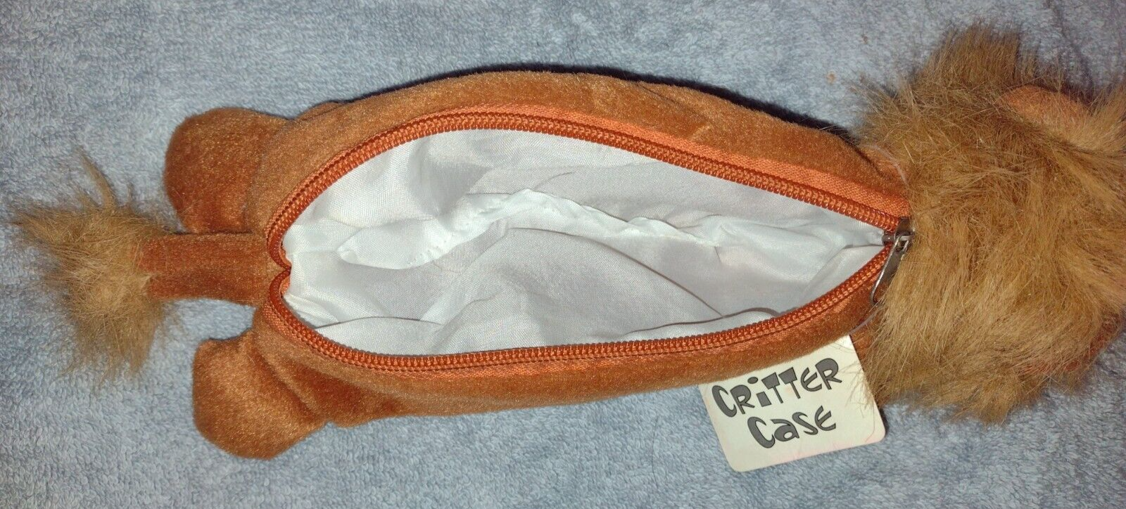 Kids Lion Critter Case Zip-Up Pouch/Case NWT Color Brown Critter case 14001 - фотография #4