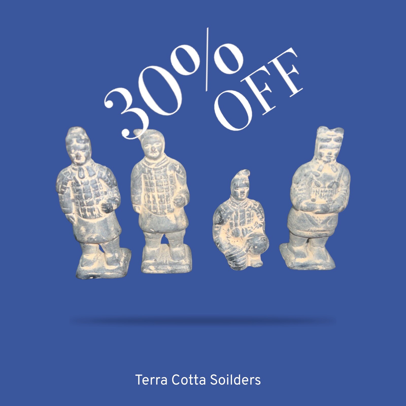 4 TERRACOTTA CHINESE WARRIOR STATUE REPLICA Army Terra Cotta Asian Soldier 3 1/2 Без бренда - фотография #2