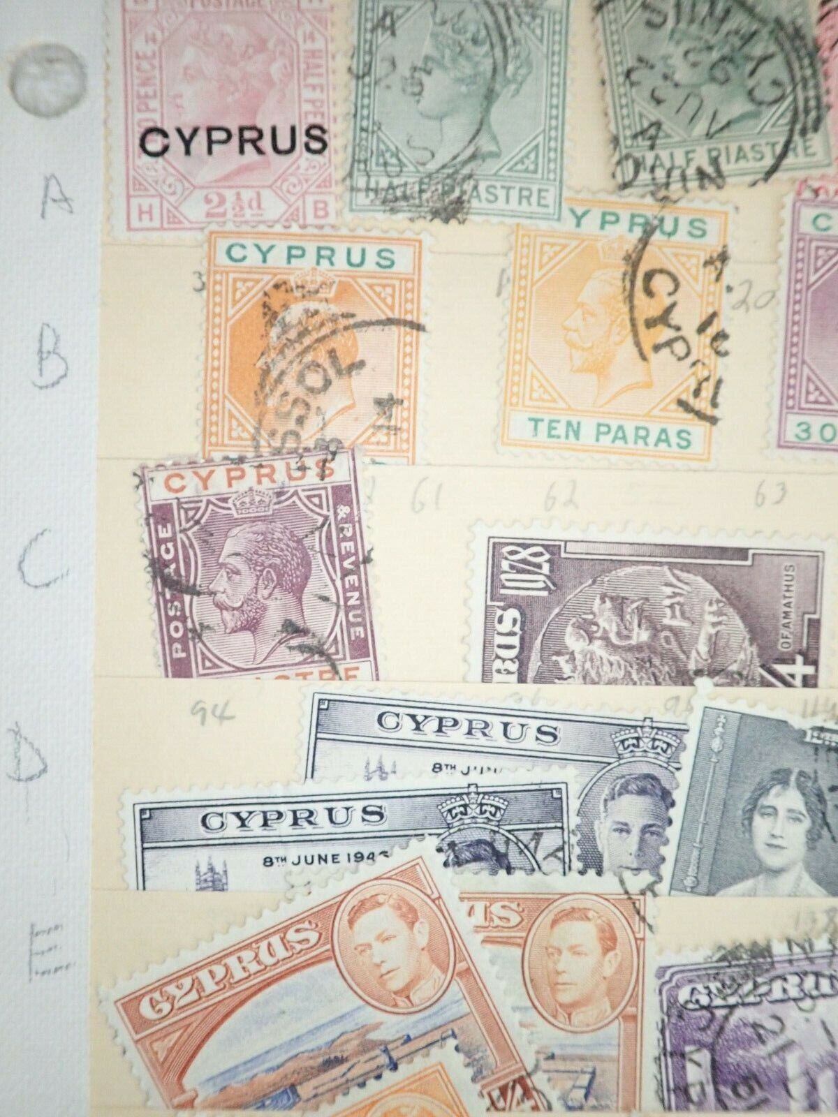 Cyprus Stamps 2Pgs About 109 Used & Unused w/1880 SG3 2 1/2d Rosy Mauve VFH  Без бренда - фотография #11