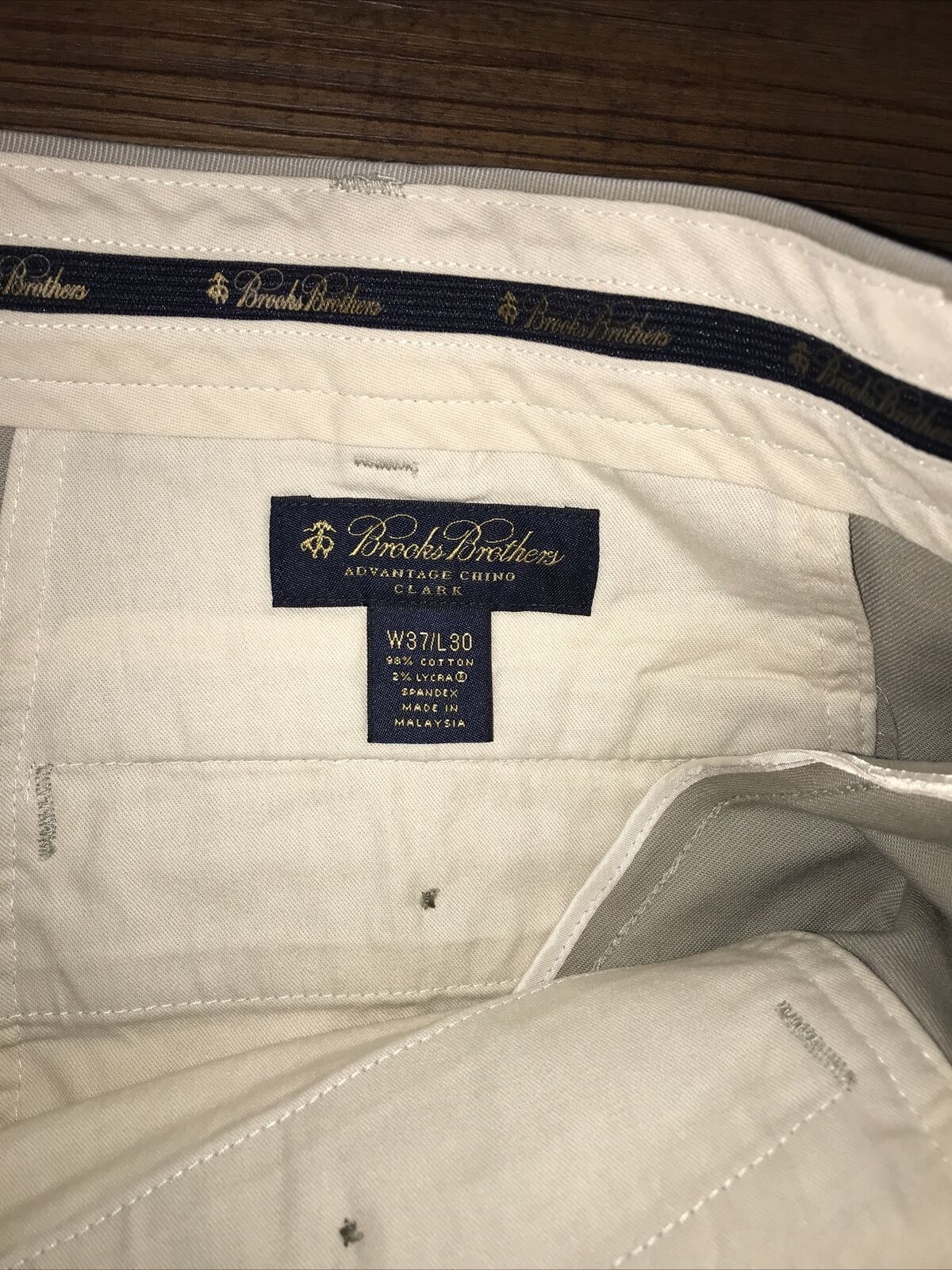 Mens Brooks Brothers Style Clark Lot of 2 Lt  Advantage Chino Flat Front 37 x 30 Brooks Brothers - фотография #4