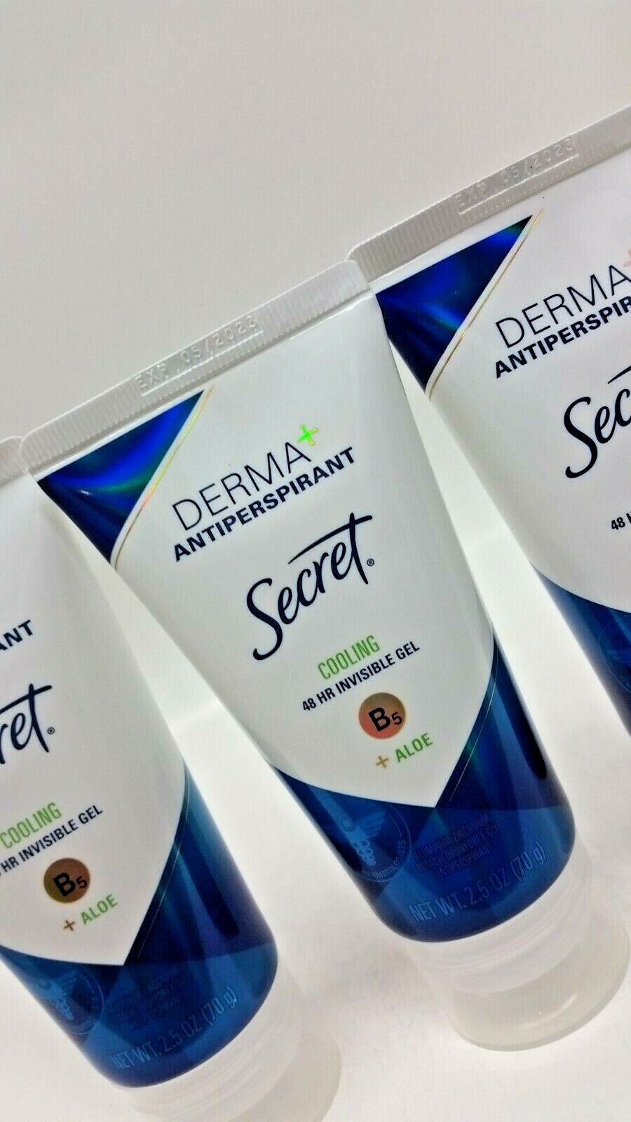 LOT 6 Secret Derma + Antiperspirant Cooling 48 Hr Invisible Gel 2.5 Oz B5+ Aloe Secret 703619825 - фотография #3