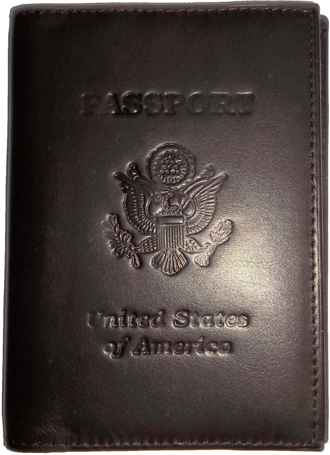  2 New USA Leather passport cover wallet credit ATM card ID case bn Unbranded - фотография #6
