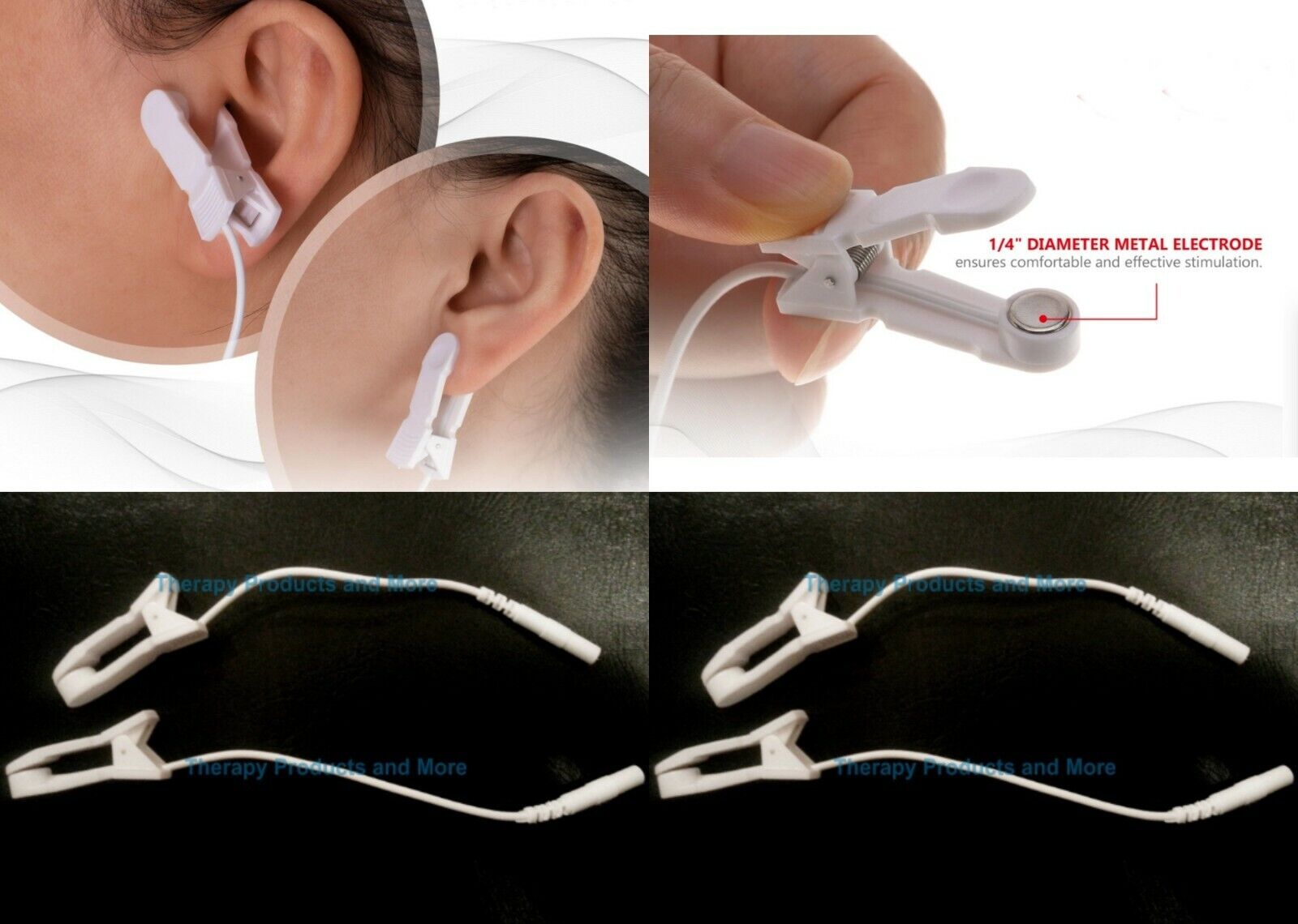 4 EAR CLIP CLAMP ELECTRODES FOR TENS, CES Unbranded does not apply