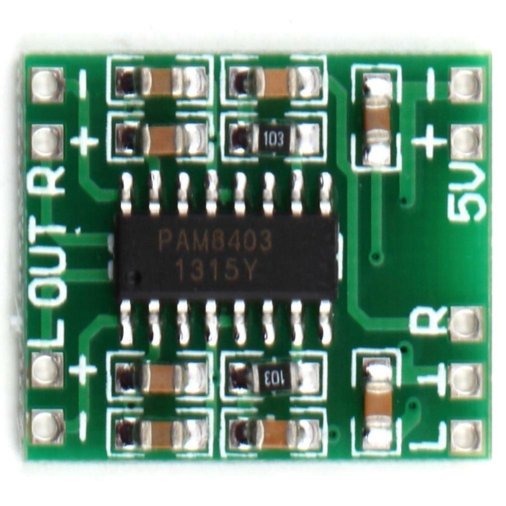 5pcs PAM8403 Mini 2 Channel Stereo 3W Class D Audio Power Amplifier Module Board Envistia EM-AUDIO-0001-5X - фотография #3