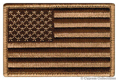 AMERICAN FLAG PATCH - US DESERT TAN SUBDUED SHOULDER USA embroidered iron-on Cypress Collectibles Inc. CYP-00860