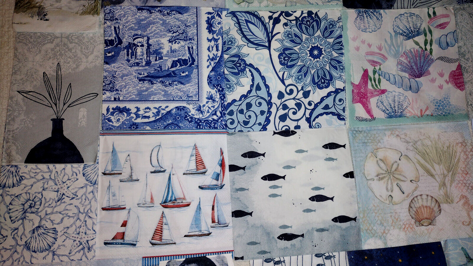 39 WATER NATURE SOOTHING BLUES ~ LOT SET MIXED Paper Napkins ~ Decoupage Crafts Без бренда - фотография #7