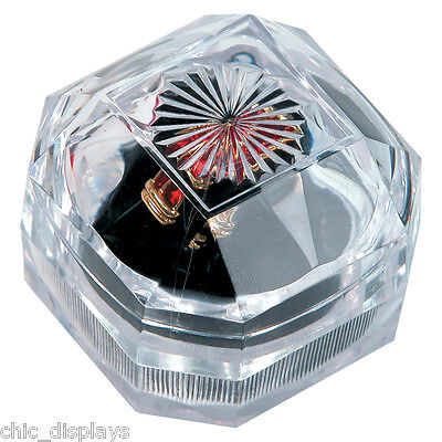 12Pc Clear Acrylic Crystal Ring Gift Boxes Diamond Cut Box Cufflinks Gift Boxes Unbranded