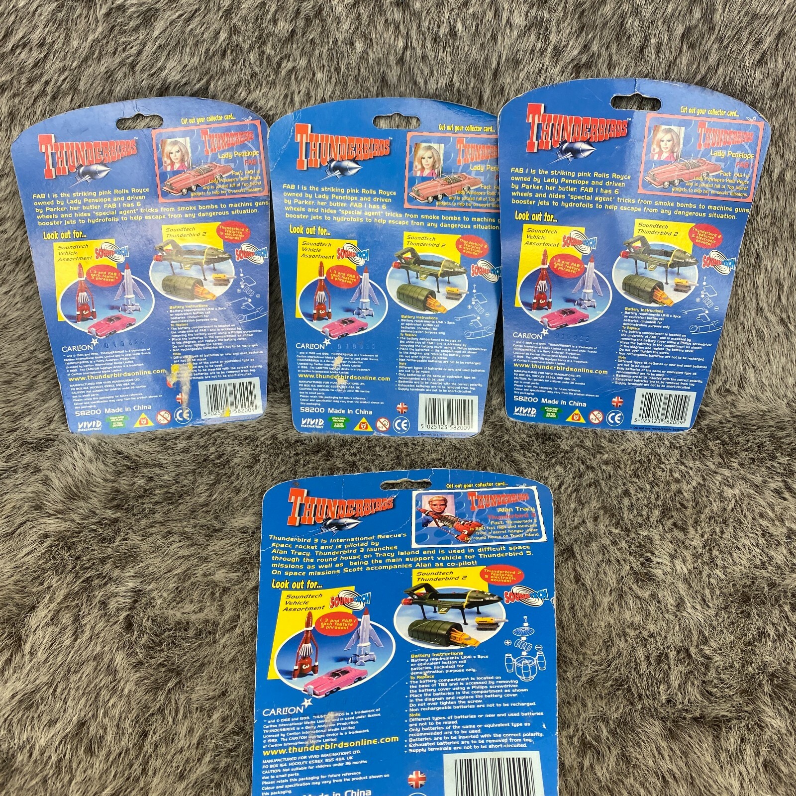 Thunderbirds Fab 1 & Thunderbird 3 Lot of 4 Vintage 1999 New In Box Carlton - фотография #6
