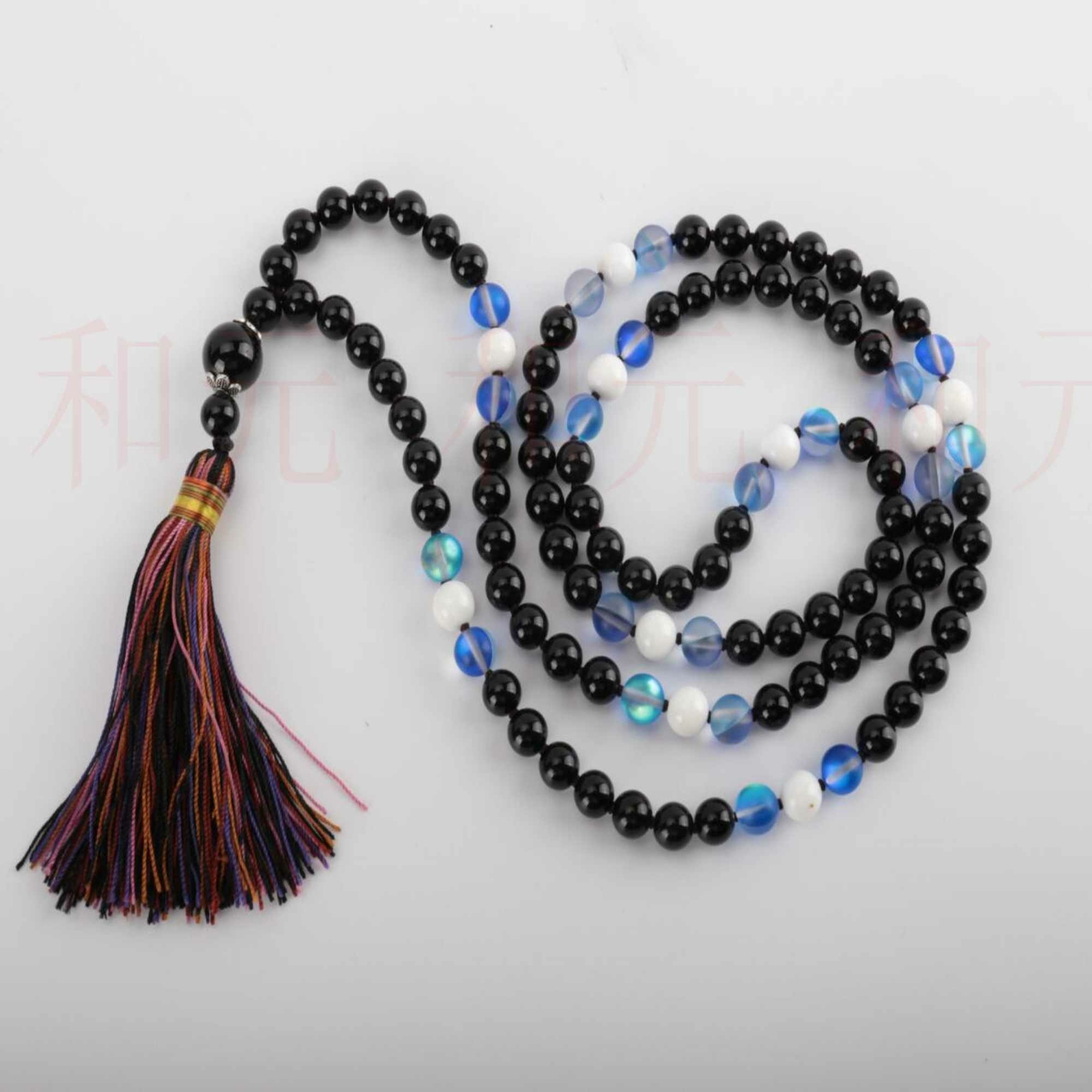 8mm 108 knotted black agate white Tridacna necklace gift Pray Spirituality Bless Unbranded 6 - фотография #4