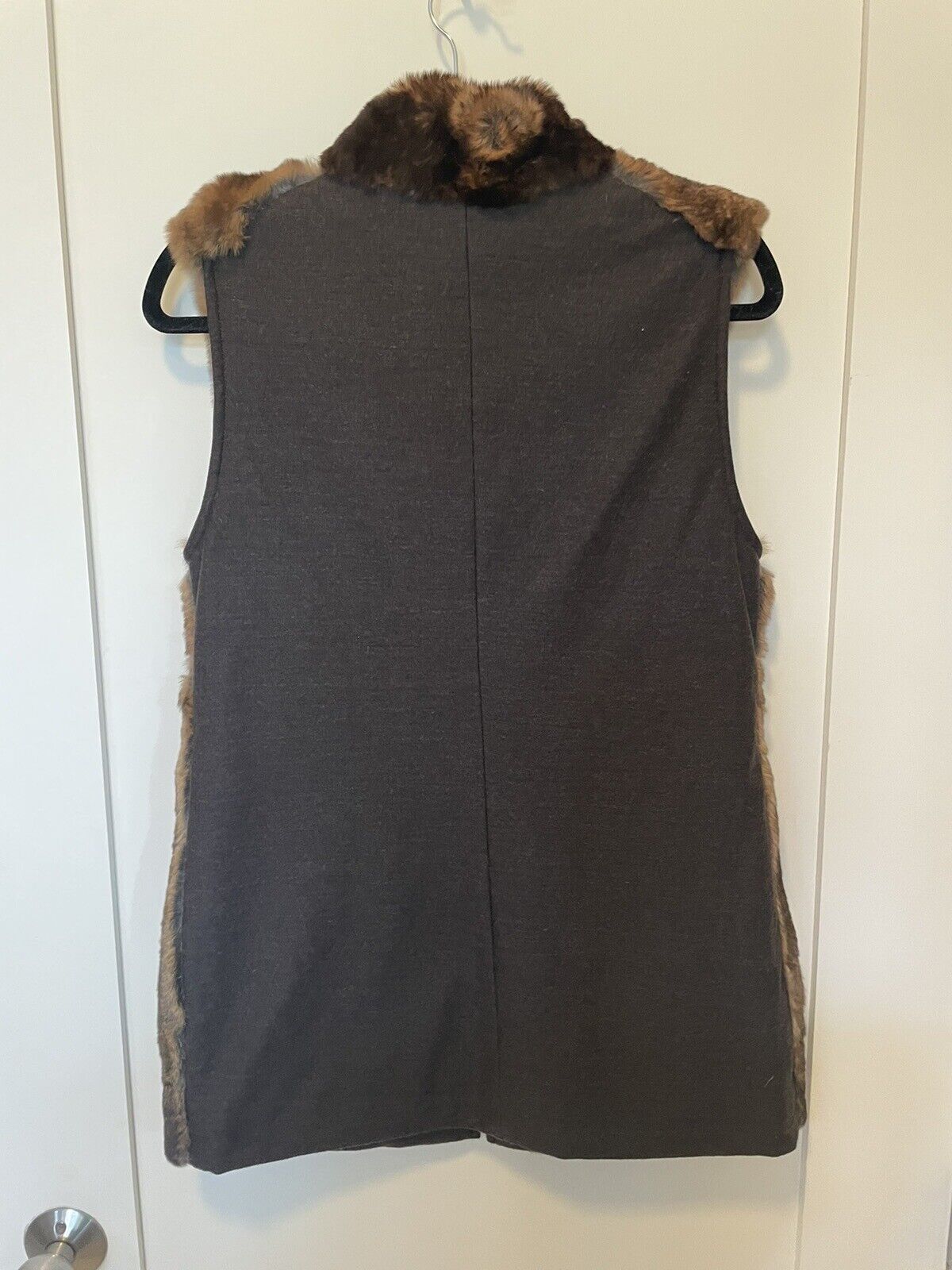 NWOT Max Mara rabbit fur vest Samovar Brown US 8 $3390 Без бренда - фотография #8