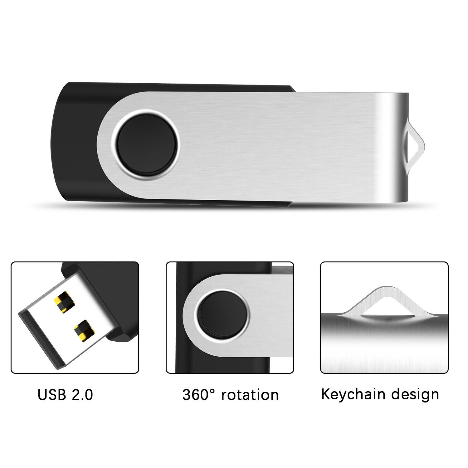 10 Pack 128MB Swivel USB Flash Drives Memory Stick U Disk Thumb Pen Drive Black Kootion Does Not Apply - фотография #10