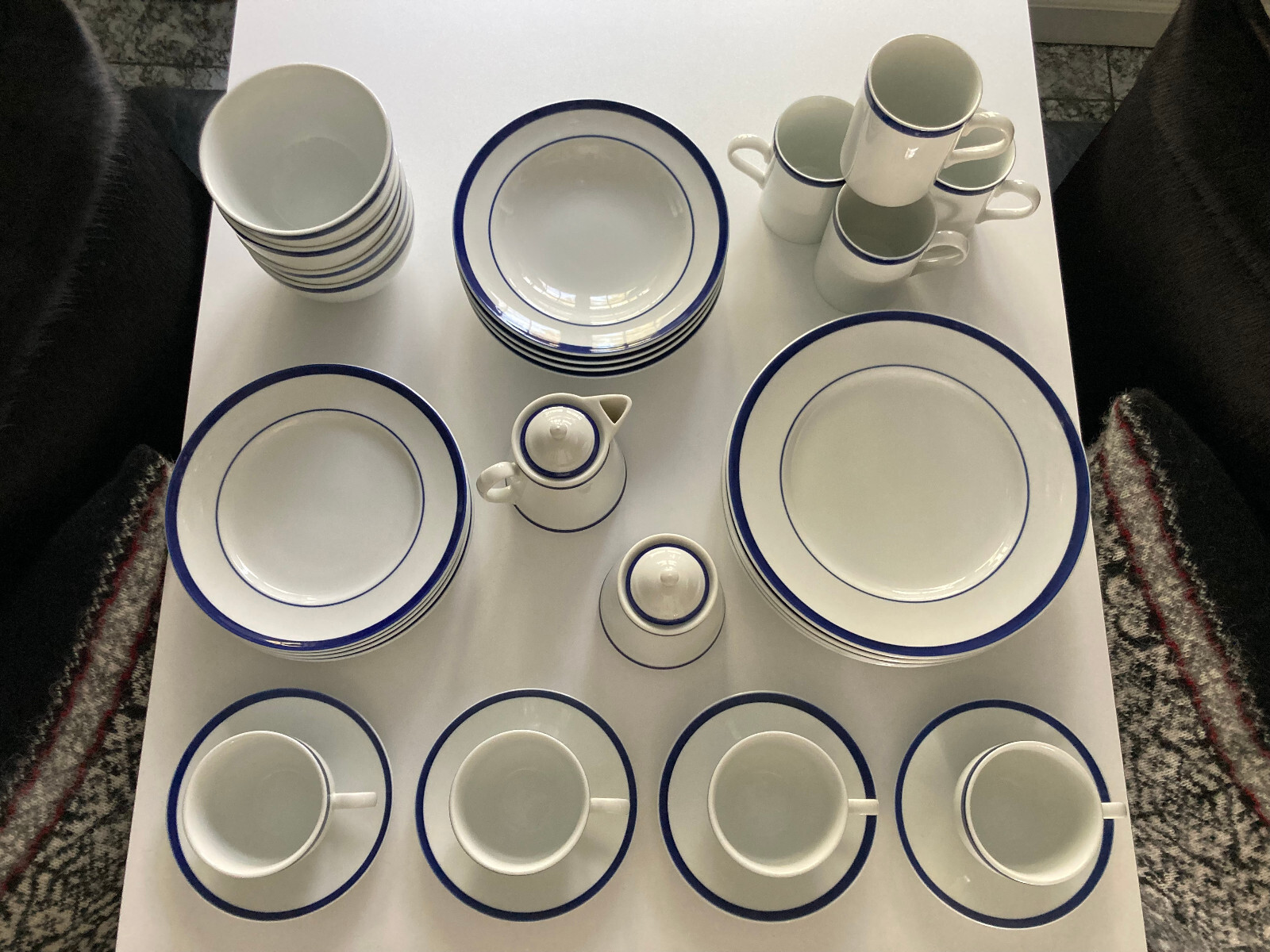 NEW 30pc SET! WILLIAMS SONOMA BRASSERIE BLUE & WHITE PORCELAIN DINNERWARE JAPAN Williams-Sonoma - фотография #5