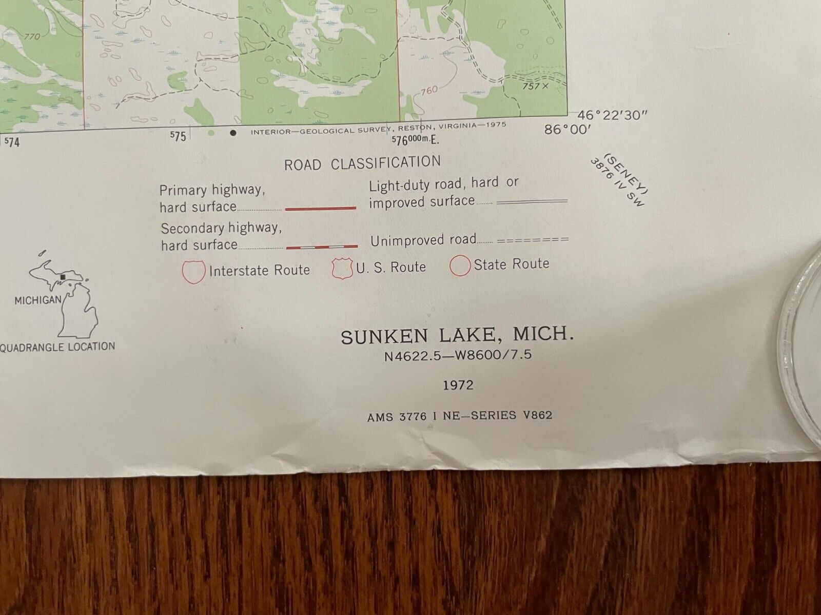 US Geological Survey Maps Michigan UP Porcupine Mountains Sunken Lake White Pine Без бренда - фотография #2