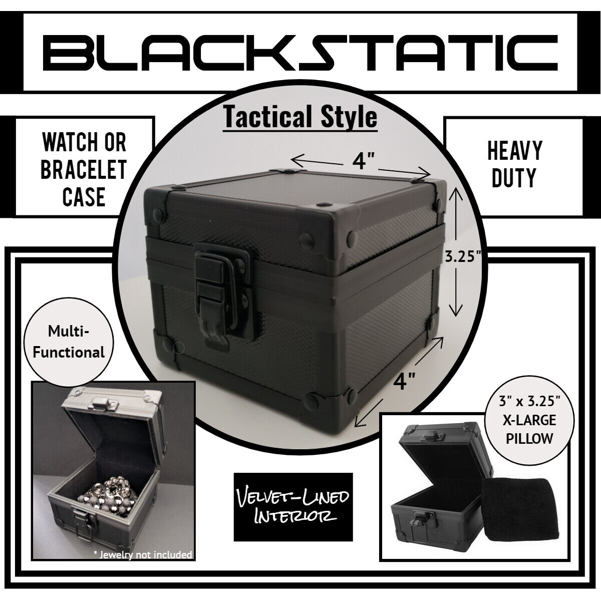 BLACKSTATIC Tactical Style X Large Black Watch Box Set of 3 Blackstatic - фотография #7