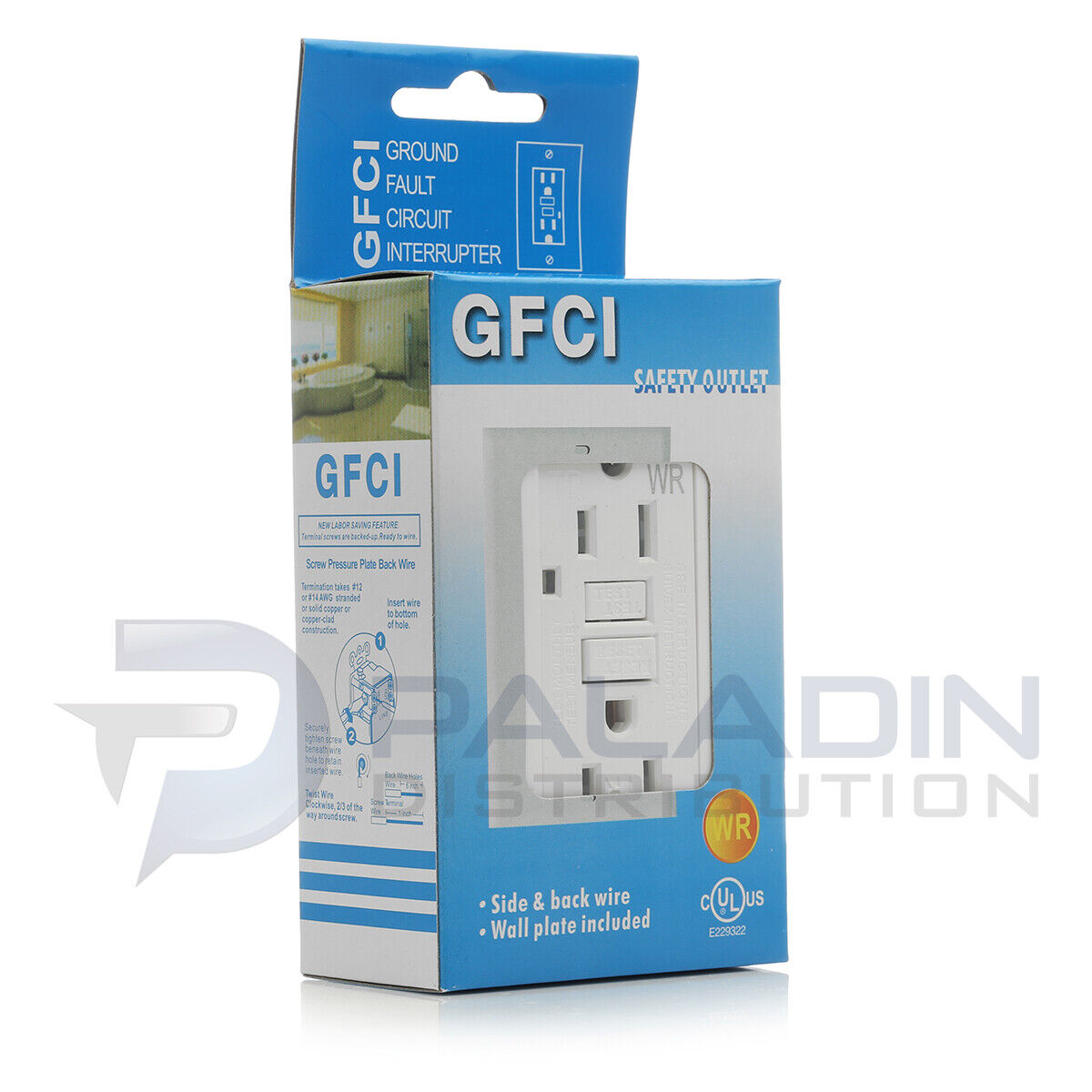 (10 Pack) 15A GFCI Outlet UL Listed - Weather / Tamper Resistant WR TR - White Paladin TRWR-15-10PK - фотография #4