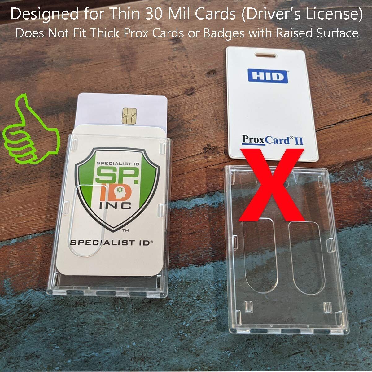 3 Pack - Heavy Duty Crystal Clear 2 Card Badge Holders (Hold Two Cards) Vertical Specialist ID SPID-6560 - фотография #3