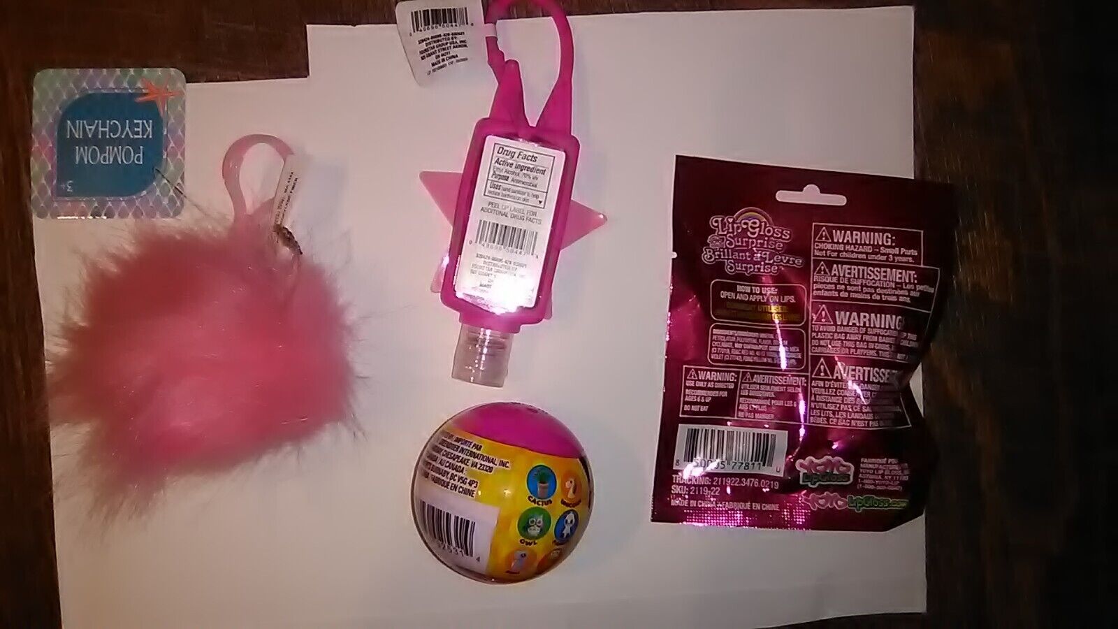 👑Lot 4~Girl's Gift Items~Blind Ball Toy~Lip Gloss~Clip-On Pom~Shine-On Star~4+ Best Accessory Group 278274 - фотография #7
