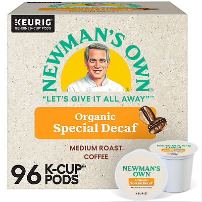 Newman's Own Organics Special Decaf Coffee, Keurig K-Cup Pod, Medium Roast, 96ct Newman's Own