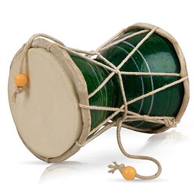 Handmade Wooden & Leather Classical Indian Folk Dumroo Damroo Damaru Hand Green Does not apply Does Not Apply - фотография #3
