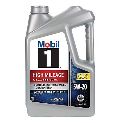 High Mileage Full Synthetic Motor Oil 5W-20, 5 Quart Mobil 1 - фотография #2