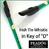 Brass D Tin Penny Irish Whistle In Green Feadog - фотография #2