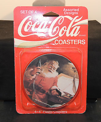 1992 Coca-Cola Plastic Coasters in original Package 4 inches wide (6592) Coca-Cola