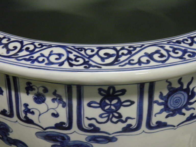 Monumental Chinese Blue White Porcelain Jardinieres Urns 19th century Без бренда - фотография #7